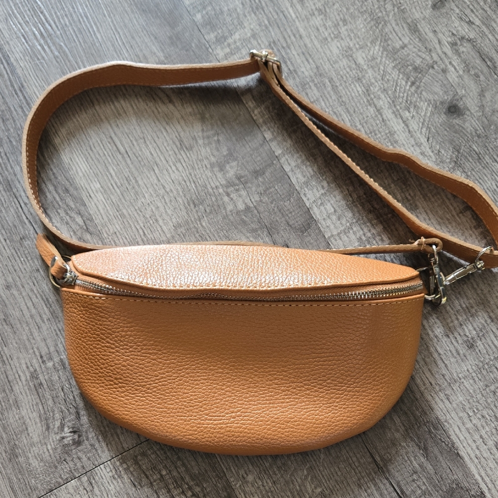 Tan Leather Crossbody Bag